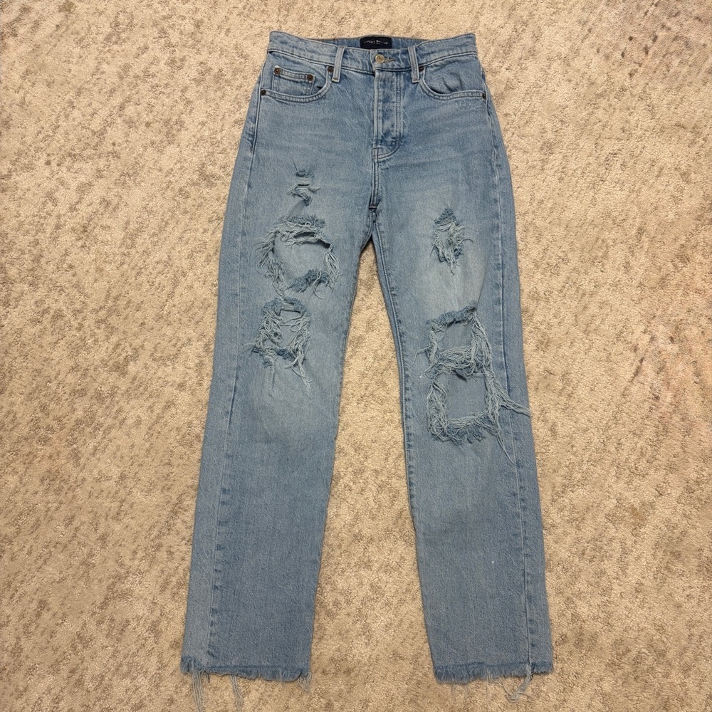 Lucky Brand 90’s Jean High Rise Straight Distressed Jeans Size 0/25